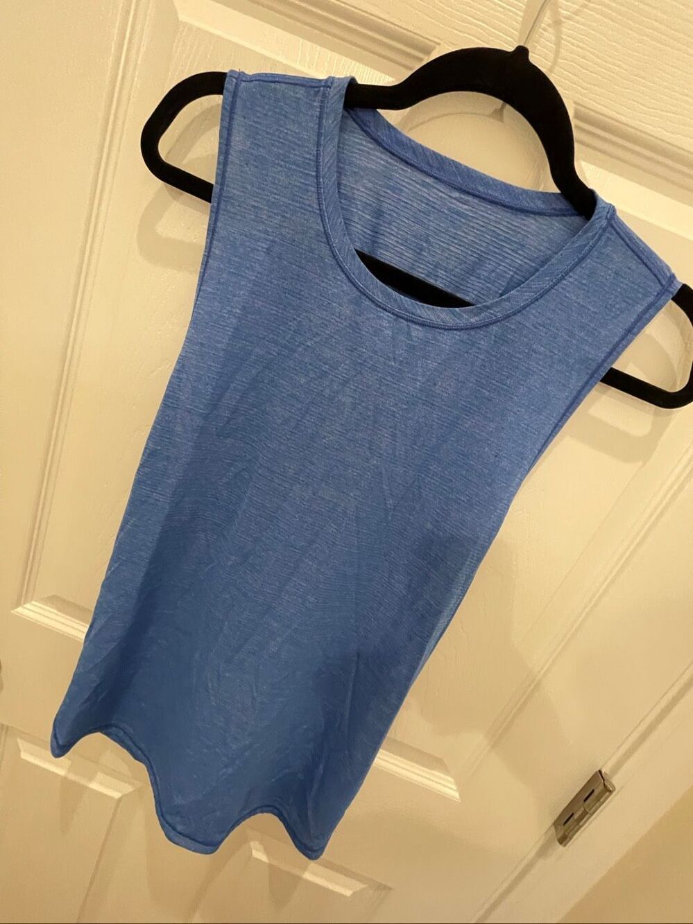 lululemon XL Blue Sleeveless Tank Tunic Gathered Back Pockets
